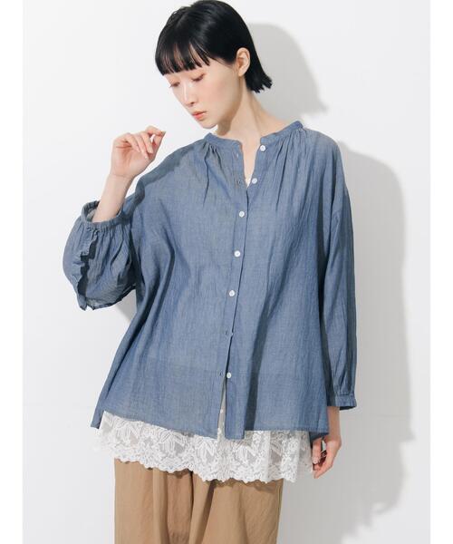 Samansa Mos2（サマンサ モスモス）の「【接触冷感】裾チュールレースノースリーブ（Tシャツ/カットソー・レディース・ブラック/オフホワイト/キナリ・F）」の11枚目の写真
