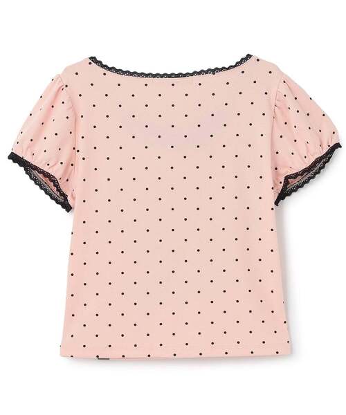 Mi-je(ミジェ)の「フロントリボンドット半袖Tシャツ(Tシャツ/カットソー・レディース・オフホワイト/ピンク・F)」の9枚目の写真