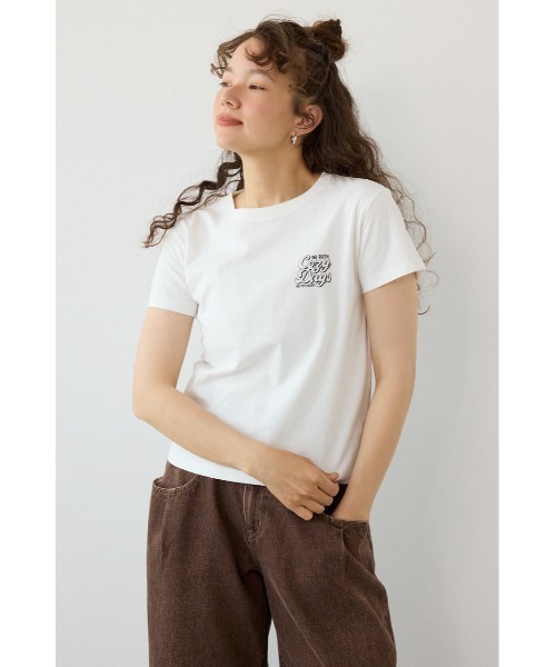 RODEO CROWNS WIDE BOWL（ロデオクラウンズワイドボウル）の「Doodle Cozy days Tシャツ（Tシャツ/カットソー・レディース・ブラック/オフホワイト/レッド・FREE）」の2枚目の写真