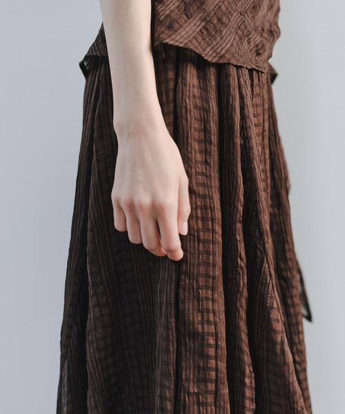 tageechita（タジチタ）の「【tageechita】フェザーライクジャカードアシンメトリースカート（スカート・レディース・ブラウン・S/L/M）」の16枚目の写真