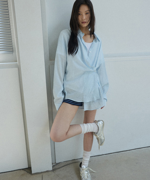 RENSE(レンセ)の「Crinkle Summer Shirt Blue(シャツ/ブラウス・レディース・その他・OS)」の2枚目の写真