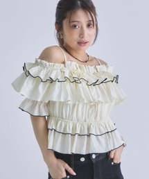 配色メローボリュームフリルオフショルＢＬ