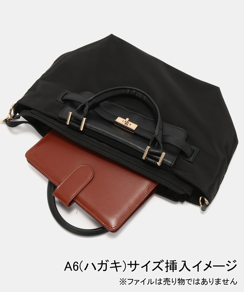B.C STOCK(ベーセーストック)の「MIAN / ミアン ナイロンコンビ2WAYトートバッグ(トートバッグ・レディース・ブラック/ベージュ・FREE)」の8枚目の写真