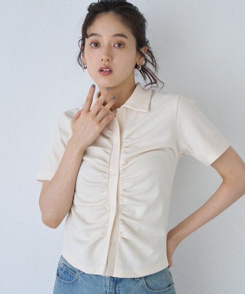 COLONY 2139（コロニートゥーワンスリーナイン）の「ギャザーカーディガン（Tシャツ/カットソー・レディース・グレー/ブラック/アイボリー・FREE）」の17枚目の写真