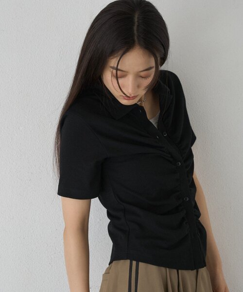 COLONY 2139（コロニートゥーワンスリーナイン）の「ギャザーカーディガン（Tシャツ/カットソー・レディース・グレー/ブラック/アイボリー・FREE）」の9枚目の写真