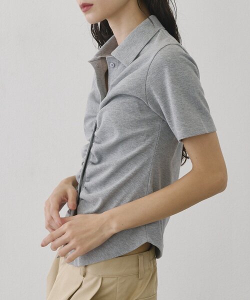 COLONY 2139（コロニートゥーワンスリーナイン）の「ギャザーカーディガン（Tシャツ/カットソー・レディース・グレー/ブラック/アイボリー・FREE）」の15枚目の写真