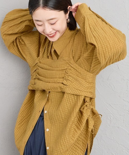 nenom（ネノム）の「[nenom/ネノム] マルチWAY ビスチェセットシャツブラウス（シャツ/ブラウス・レディース・マスタード/ピンク/オフホワイト/ブラック・F）」の3枚目の写真