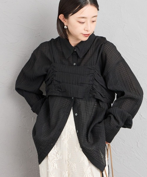 nenom（ネノム）の「[nenom/ネノム] マルチWAY ビスチェセットシャツブラウス（シャツ/ブラウス・レディース・マスタード/ピンク/オフホワイト/ブラック・F）」の2枚目の写真