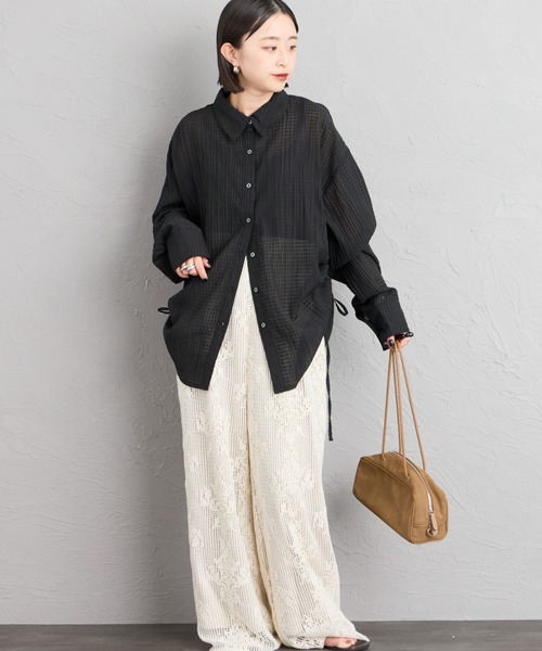 nenom（ネノム）の「[nenom/ネノム] マルチWAY ビスチェセットシャツブラウス（シャツ/ブラウス・レディース・マスタード/ピンク/オフホワイト/ブラック・F）」の9枚目の写真