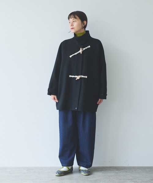 yuni（ユニ　）の「super100 Wool middle　length toggle button coat（ダッフルコート・レディース・アイボリー/ブラック・FREE）」の14枚目の写真