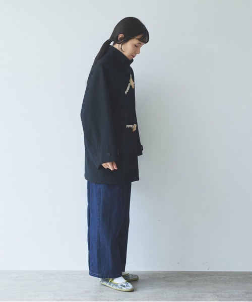 yuni（ユニ　）の「super100 Wool middle　length toggle button coat（ダッフルコート・レディース・アイボリー/ブラック・FREE）」の15枚目の写真
