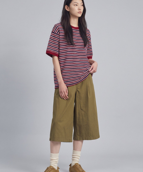 STUDIO TOMBOY（スタジオトムボーイ）の「カラー ストライプ 半袖 ニット _ワイン_9106352212（ニット/セーター・レディース・バーガンディー・OS）」の5枚目の写真