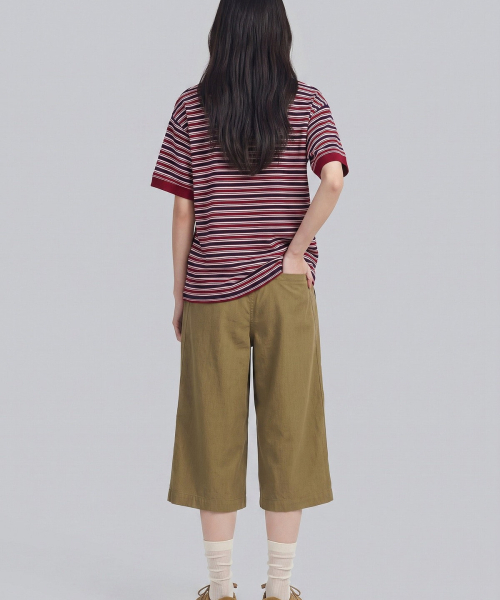 STUDIO TOMBOY（スタジオトムボーイ）の「カラー ストライプ 半袖 ニット _ワイン_9106352212（ニット/セーター・レディース・バーガンディー・OS）」の6枚目の写真
