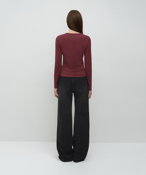 MUSINSA STANDARD WOMAN（ムシンサスタンダードウーマン）の「ウィメンズエッセンシャルルーズストレートデニムパンツ[ウォッシュドブラック]（デニムパンツ・レディース・その他・24/25/26/27/28/29/30/23/32）」の3枚目の写真