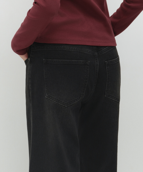 MUSINSA STANDARD WOMAN（ムシンサスタンダードウーマン）の「ウィメンズエッセンシャルルーズストレートデニムパンツ[ウォッシュドブラック]（デニムパンツ・レディース・その他・24/25/26/27/28/29/30/23/32）」の6枚目の写真