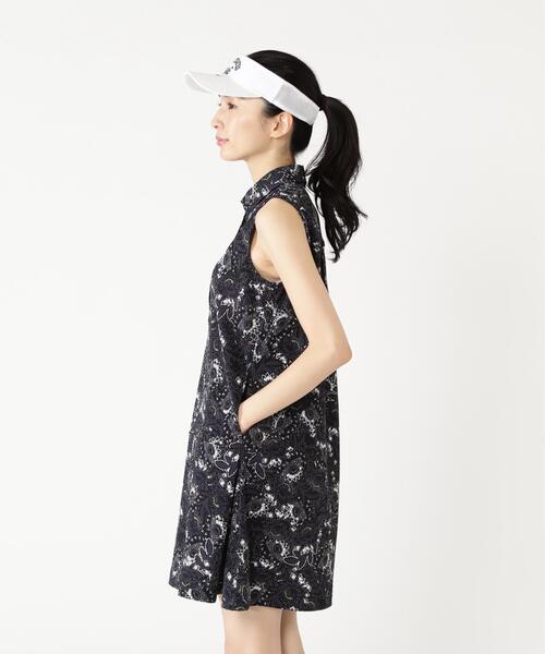 PEARLY GATES(パーリーゲイツ)の「【PEARLY GATES】PGバティック柄リネンライクサッカースリーブレスワンピース(ワンピース・レディース・ダークブルー/イエロー系その他・MEDIUM/SMALL)」の14枚目の写真