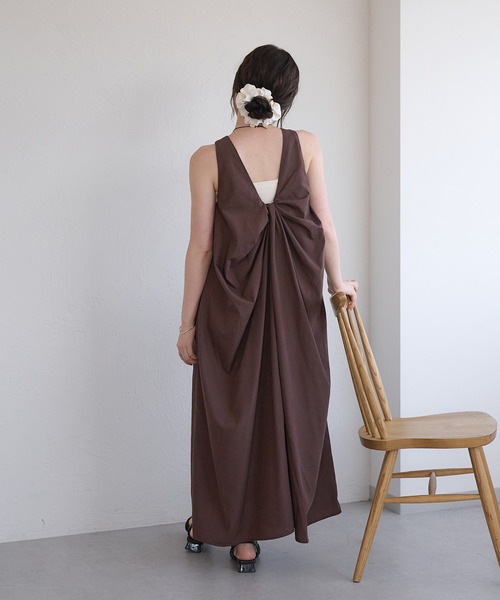 raffime(ラフィミー)の「【Raffime】バックデザインアメスリワンピース(ワンピース・レディース・ホワイト系その他/ダークブラウン・フリー)」の8枚目の写真