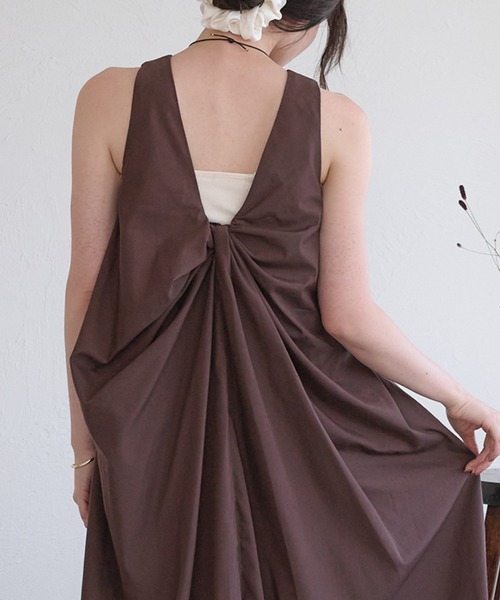 raffime(ラフィミー)の「【Raffime】バックデザインアメスリワンピース(ワンピース・レディース・ホワイト系その他/ダークブラウン・フリー)」の3枚目の写真