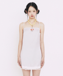 POLKA DOT PATTERN DRESS_WHITE