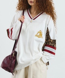 ROSE BUD | OKIRAKUÃROSEBUD/LEOPARD PANEL FOOTBALL TOP(Tã·ã£ã/ã«ãããœãŒ)