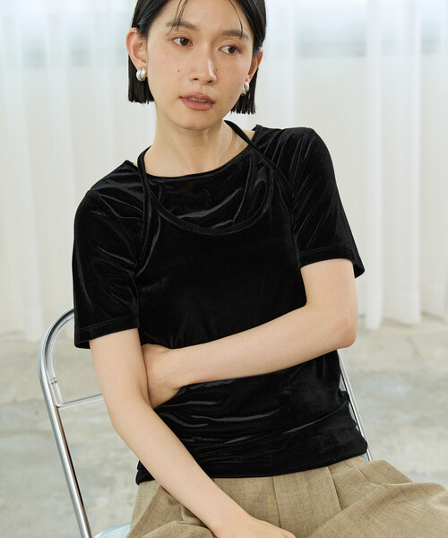 FREAK'S STORE(フリークスストア)の「シアーベロアTシャツセット/シアーTシャツ(Tシャツ/カットソー・レディース・ブラック/コーラルピンク/ナチュラル・フリ-)」の11枚目の写真