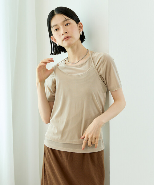 FREAK'S STORE(フリークスストア)の「シアーベロアTシャツセット/シアーTシャツ(Tシャツ/カットソー・レディース・ブラック/コーラルピンク/ナチュラル・フリ-)」の19枚目の写真