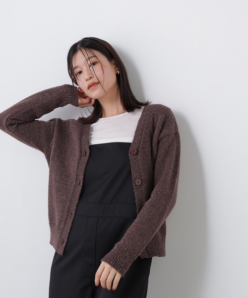 N.(N. Natural Beauty Basic)(エヌエヌナチュラルビューティーベーシック)の「カラービーズミックスカーディガン(カーディガン/ボレロ・レディース・レッド系その他2/ホワイト系その他/ブラウン系その他・FREE)」の2枚目の写真
