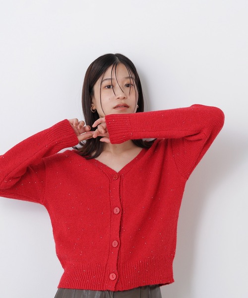 N.(N. Natural Beauty Basic)(エヌエヌナチュラルビューティーベーシック)の「カラービーズミックスカーディガン(カーディガン/ボレロ・レディース・レッド系その他2/ホワイト系その他/ブラウン系その他・FREE)」の3枚目の写真