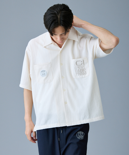 PARIS SAINT-GERMAIN（パリサンジェルマン）の「【Paris Saint-Germain / パリ・サン＝ジェルマン】 JP CREST PATCH SHIRT（シャツ/ブラウス・メンズ・ホワイト/ブラック・MEDIUM/LARGE）」の6枚目の写真
