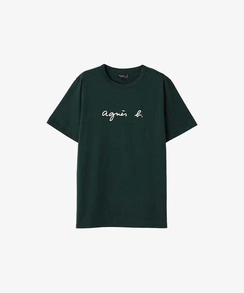 agnes b.(アニエスベー)の「メンズ ロゴ プリント 半袖 Tシャツ "Brando"(Tシャツ/カットソー・メンズ・グリーン・2/3/1)」の1枚目の写真
