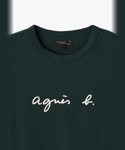 agnes b.(アニエスベー)の「メンズ ロゴ プリント 半袖 Tシャツ "Brando"(Tシャツ/カットソー・メンズ・グリーン・2/3/1)」の3枚目の写真