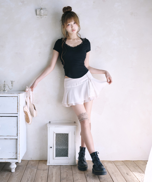 REISE MIYA（レイズミヤ）の「リリシフォンミニスカート[アイボリー]（スカート・レディース・その他・SMALL/MEDIUM）」の2枚目の写真