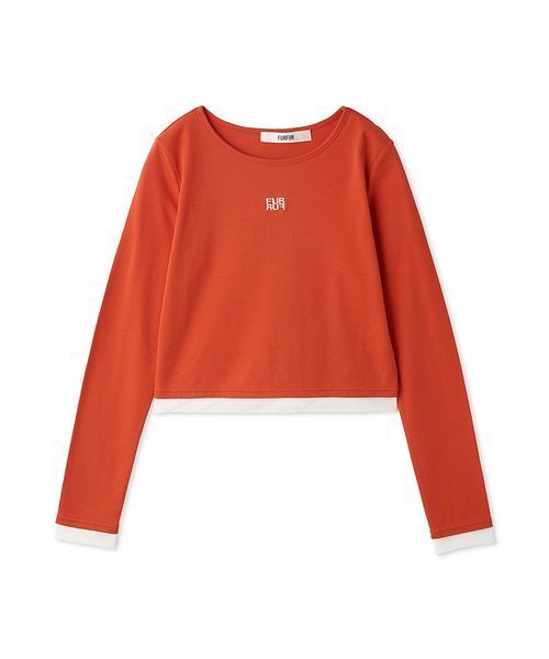 FURFUR(ファーファー)の「PlaX(TM)ロングスリーブカットトップス〈抗菌〉(Tシャツ/カットソー・レディース・サックスブルー/レッド/ホワイト/ネイビー・F)」の1枚目の写真