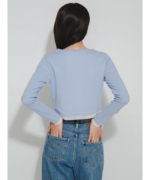 FURFUR(ファーファー)の「PlaX(TM)ロングスリーブカットトップス〈抗菌〉(Tシャツ/カットソー・レディース・サックスブルー/レッド/ホワイト/ネイビー・F)」の8枚目の写真