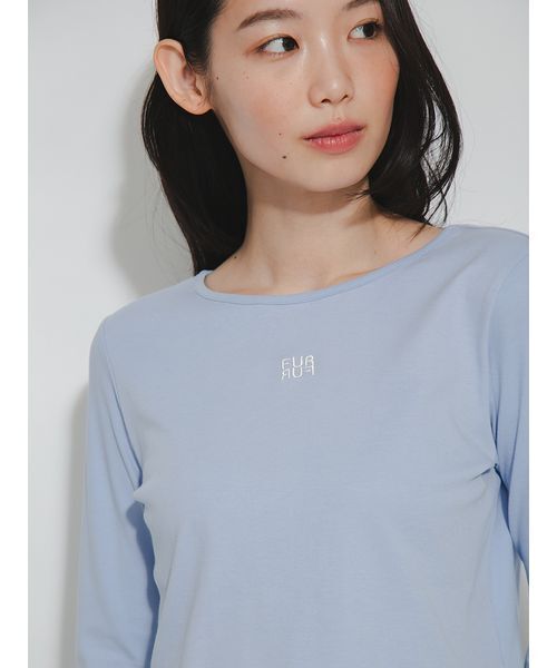 FURFUR(ファーファー)の「PlaX(TM)ロングスリーブカットトップス〈抗菌〉(Tシャツ/カットソー・レディース・サックスブルー/レッド/ホワイト/ネイビー・F)」の9枚目の写真