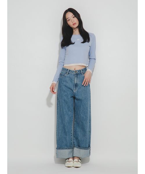FURFUR(ファーファー)の「PlaX(TM)ロングスリーブカットトップス〈抗菌〉(Tシャツ/カットソー・レディース・サックスブルー/レッド/ホワイト/ネイビー・F)」の11枚目の写真