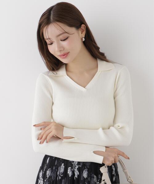 PROPORTION BODY DRESSING(プロポーションボディドレッシング)の「レディースキッパーリブニット / 1216270912(ニット/セーター・レディース・ブラック/ホワイト系その他/ボルドー・FREE)」の2枚目の写真