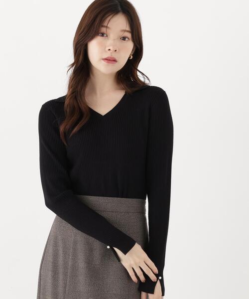PROPORTION BODY DRESSING(プロポーションボディドレッシング)の「レディースキッパーリブニット / 1216270912(ニット/セーター・レディース・ブラック/ホワイト系その他/ボルドー・FREE)」の8枚目の写真