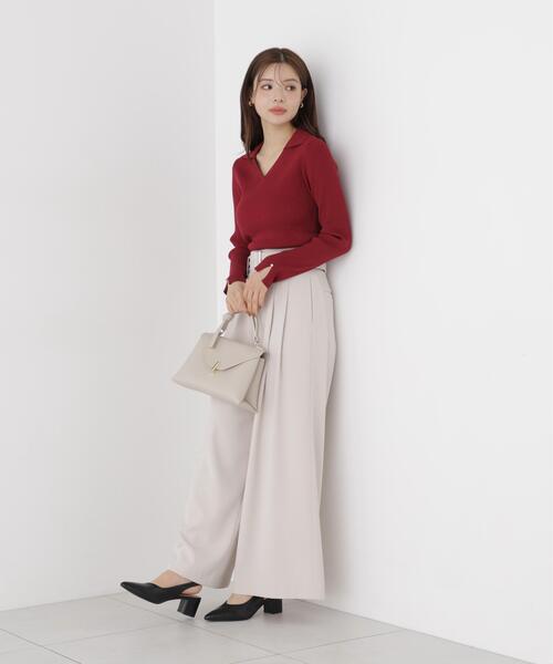 PROPORTION BODY DRESSING(プロポーションボディドレッシング)の「レディースキッパーリブニット / 1216270912(ニット/セーター・レディース・ブラック/ホワイト系その他/ボルドー・FREE)」の7枚目の写真