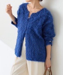 ロングシャギーニットカーディガン