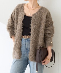 ロングシャギーニットカーディガン