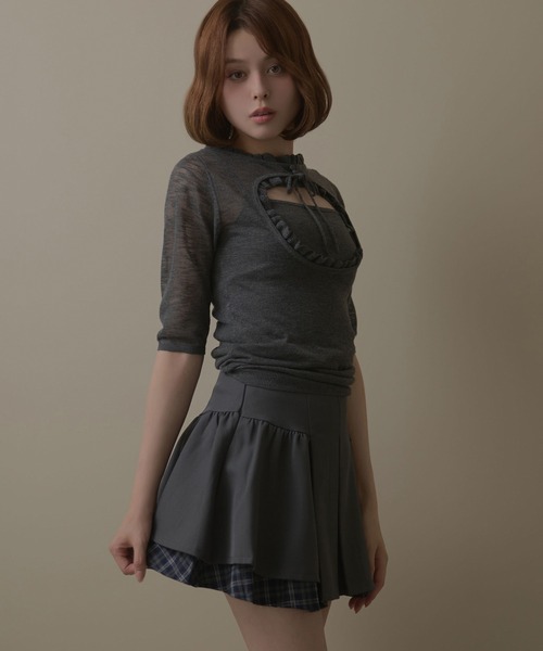 M DOLLY（エムドリー）の「Check amelie flare skirt / チェックアメリーフレアスカート（スカート・レディース・グレー/ブラック・M/S）」の11枚目の写真
