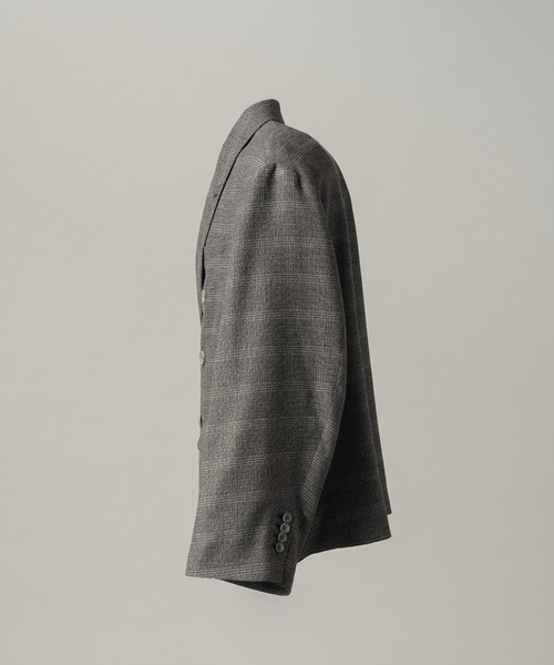 MAISON SPECIAL(メゾンスペシャル)の「《UNISEX》ツイーディーシャドウチェックプライムオーバーダブルブレストジャケット/Tweedy Shadow Check Prime-Over Double-breasted Jacket【MAISON SPECIAL/メゾンスペシャル】■セットアップ対応■(テーラードジャケット・メンズ・ブラック/チャコールグレー・2/1/0)」の8枚目の写真