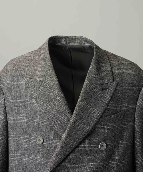 MAISON SPECIAL(メゾンスペシャル)の「《UNISEX》ツイーディーシャドウチェックプライムオーバーダブルブレストジャケット/Tweedy Shadow Check Prime-Over Double-breasted Jacket【MAISON SPECIAL/メゾンスペシャル】■セットアップ対応■(テーラードジャケット・メンズ・ブラック/チャコールグレー・2/1/0)」の10枚目の写真