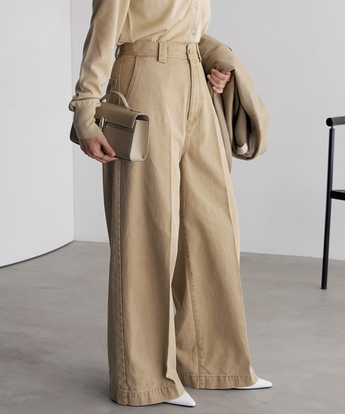 plage(プラージュ)の「Pigment CO パンツ(その他パンツ・レディース・チャコールグレー/ベージュ・38/34/36)」の2枚目の写真