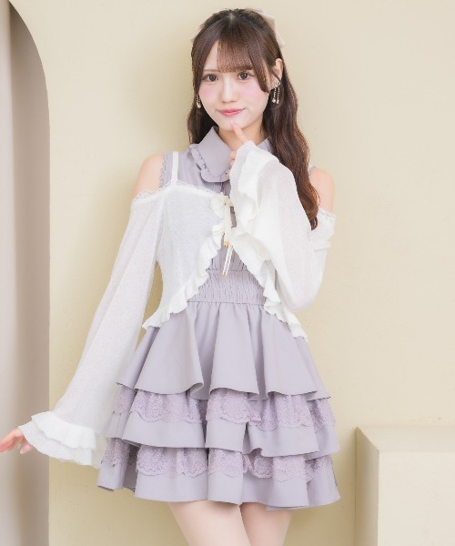 couture BY ROJITA(クチュールバイロジータ)の「オフショルカーディガンセットワンピース(ワンピース・レディース・ブラック/ピンク/ホワイト・FREE)」の17枚目の写真