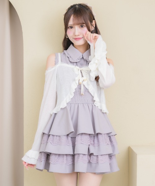 couture BY ROJITA(クチュールバイロジータ)の「オフショルカーディガンセットワンピース(ワンピース・レディース・ブラック/ピンク/ホワイト・FREE)」の20枚目の写真