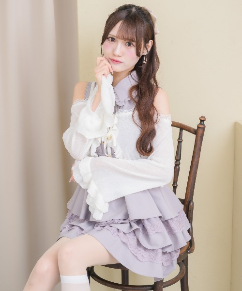 couture BY ROJITA(クチュールバイロジータ)の「オフショルカーディガンセットワンピース(ワンピース・レディース・ブラック/ピンク/ホワイト・FREE)」の16枚目の写真