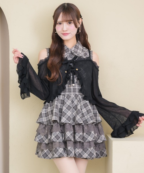 couture BY ROJITA(クチュールバイロジータ)の「オフショルカーディガンセットワンピース(ワンピース・レディース・ブラック/ピンク/ホワイト・FREE)」の7枚目の写真