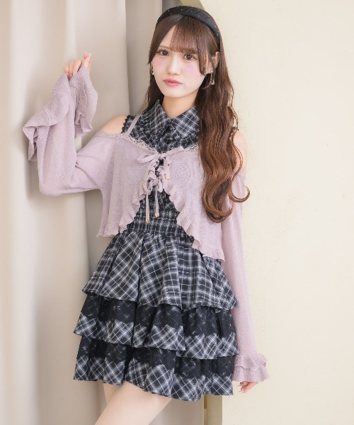 couture BY ROJITA(クチュールバイロジータ)の「オフショルカーディガンセットワンピース(ワンピース・レディース・ブラック/ピンク/ホワイト・FREE)」の8枚目の写真